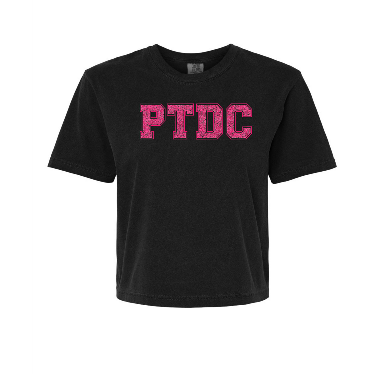 PTDC Black Crop Sparkle Tee