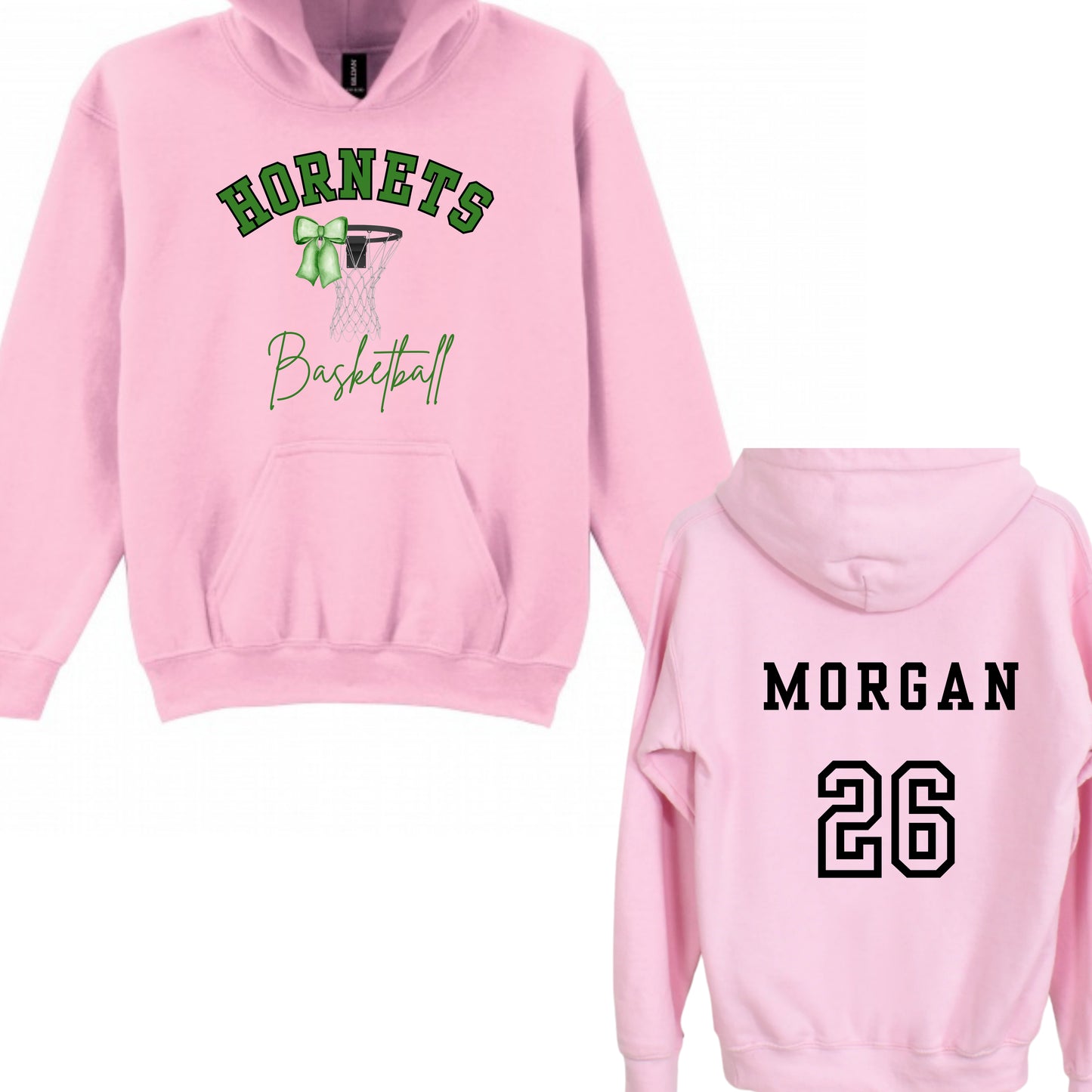 NR Basketball Hoops and Bows Hoodie