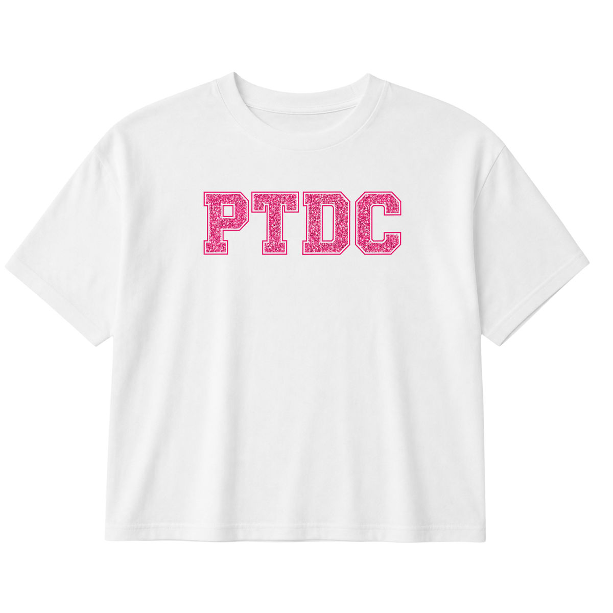PTDC White Crop Sparkle Tee