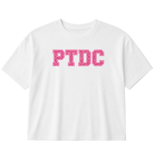 PTDC White Crop Sparkle Tee