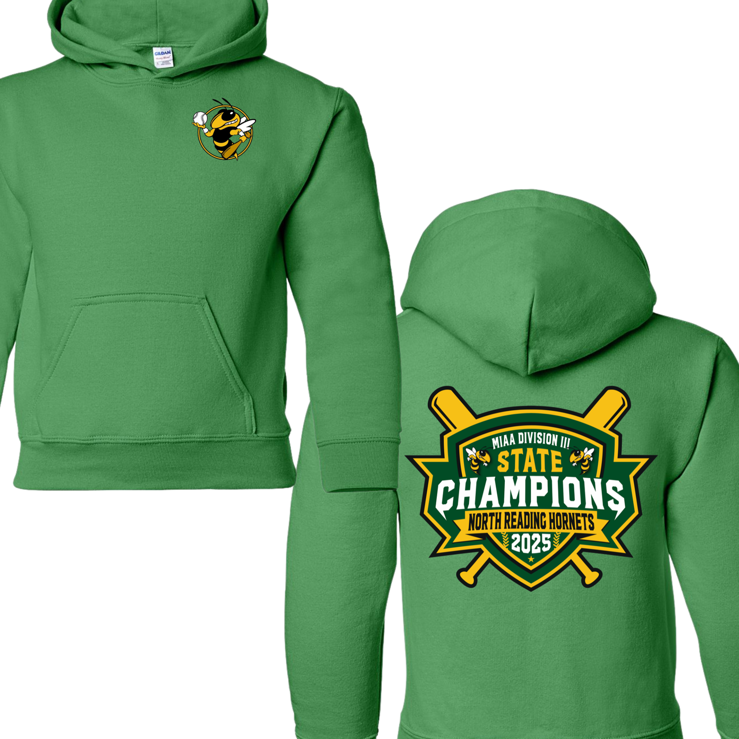 NR High Baseball State Champ Hoodie-Hornet Logo