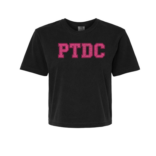 PTDC Black Crop Sparkle Tee