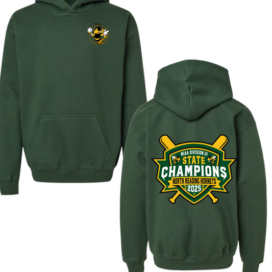NR High Baseball State Champ Hoodie-Hornet Logo