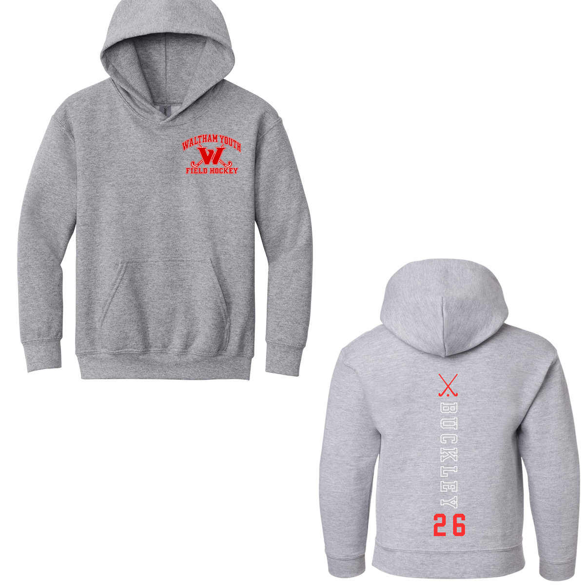 Waltham Field Hockey Name Back Hoodie
