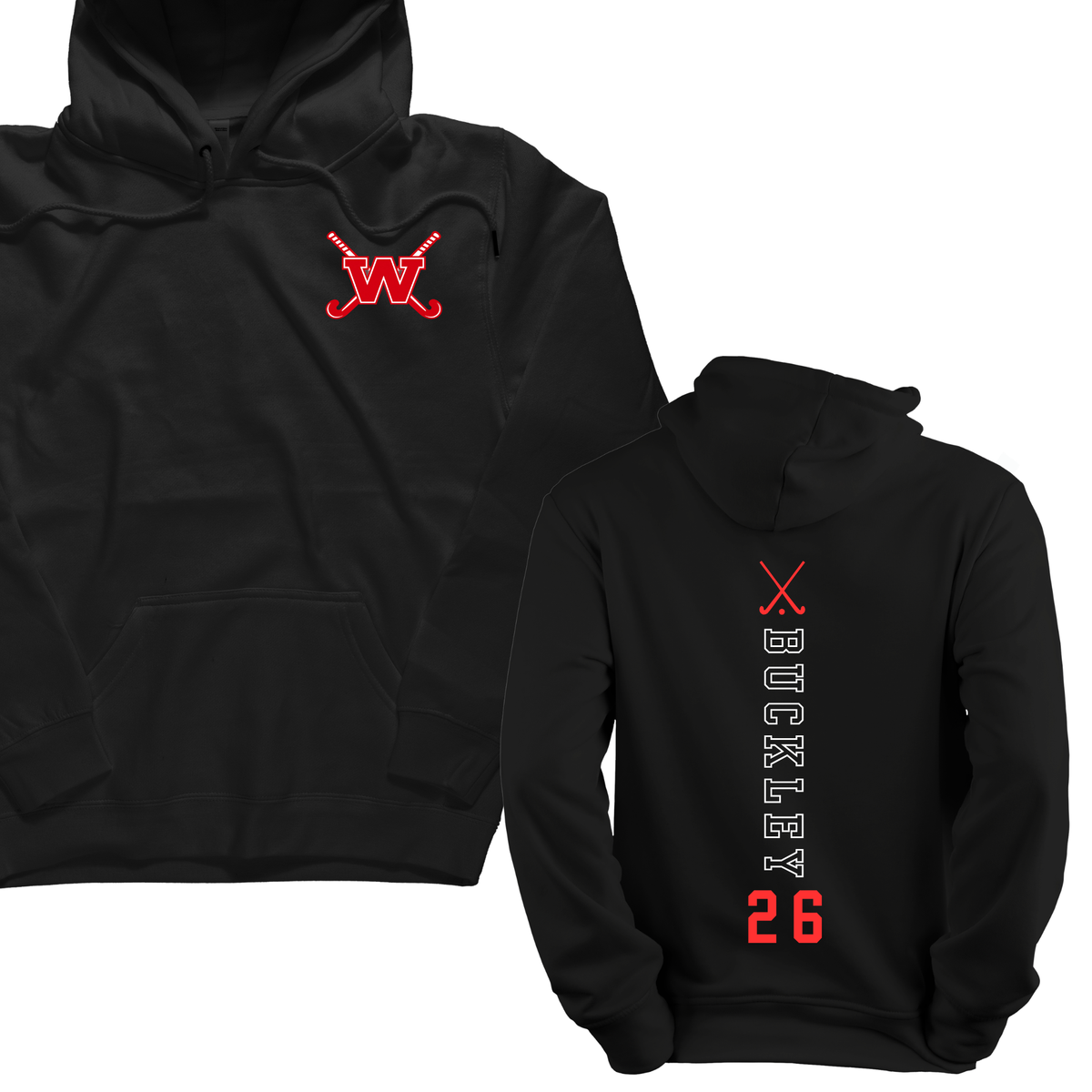 Waltham Field Hockey Name Back Hoodie