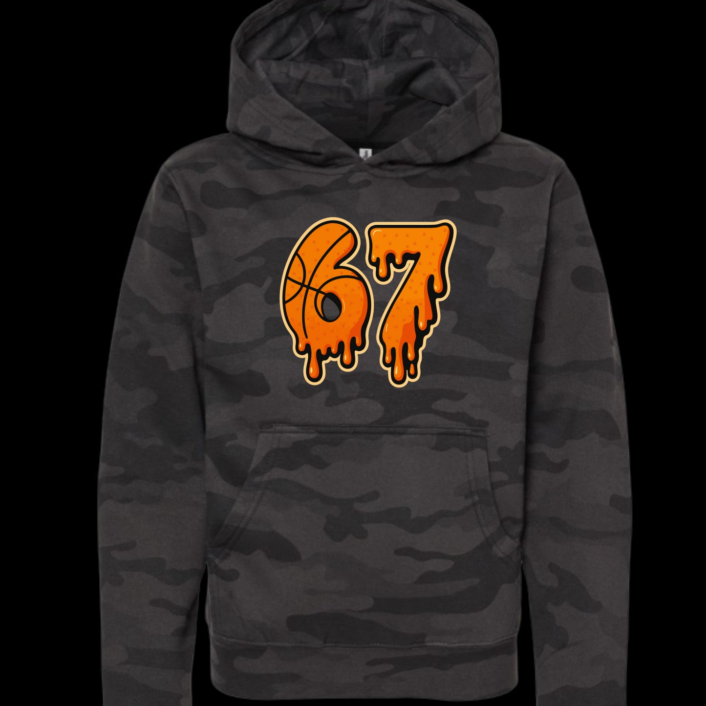 6 7 Basketball Camo Hoodie