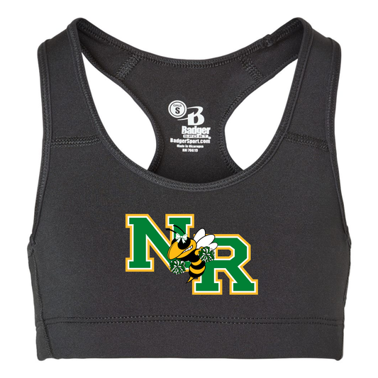 NR Youth Cheer Sports Bra Logo