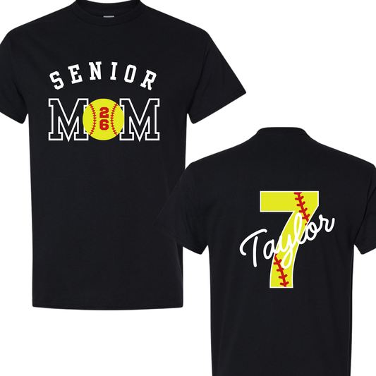 NR High Softball Senior Mom Shirt Black